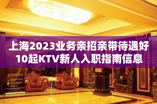 上海2023业务亲招亲带待遇好10起KTV新人入职指南信息